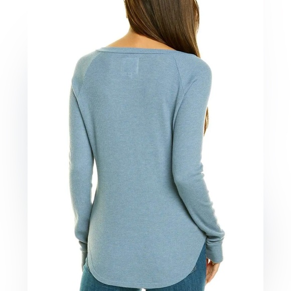 Chaser Waffle Knit V-Neck Tunic Light Olive Size Medium - Picture 2 of 8